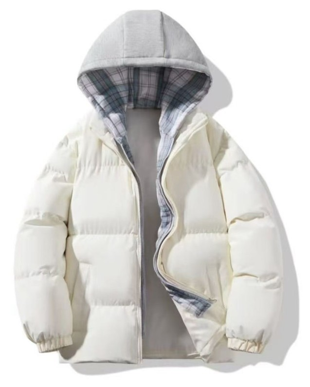 Hooded Puffer Jacket — Ivory