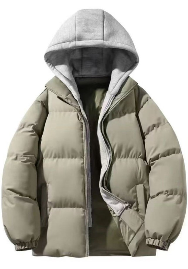 Hooded Puffer Jacket — Olive